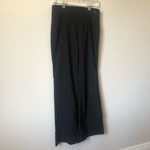 Black Low Waisted Pinstripe Flare Pants - Small